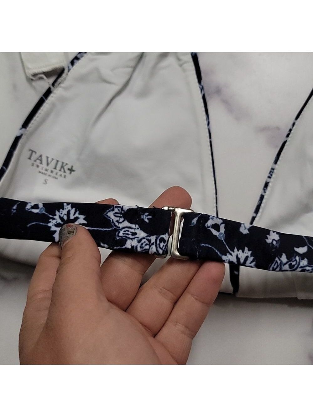 Tavik Lily Triangle Swim Top In Blue - Picture 6 of 6